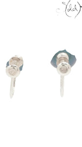 Sold Attire dark green-blue Akoya pearl earrings with K14 white gold screw-back hardware