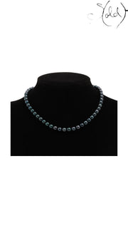 Akoya Dark Pearl Necklace Earrings Set K14WG