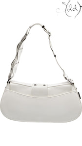 Sold Attire vintage Dior Street Chic shoulder bag in white leather with silver-tone hardware and adjustable strap