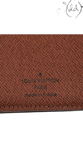 Sold Attire Louis Vuitton Joey wallet interior brown cross-grain leather with embossed logo and Made in France stamp