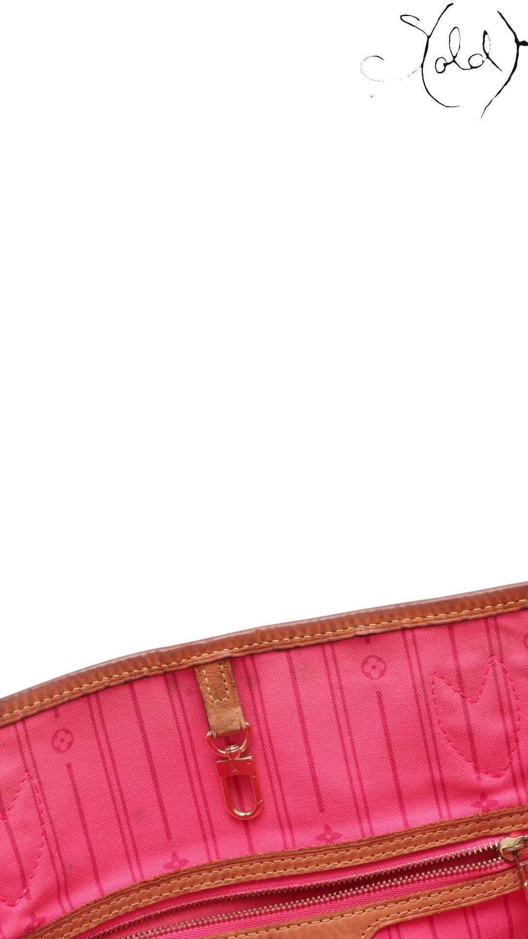 Sold Attire Louis Vuitton Stephen Sprouse Roses Neverfull MM tote bag with pink lining and gold hardware.