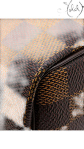 Sold Attire Louis Vuitton Speedy 25 featuring brown Damier Ebene coated canvas with dark leather piping detail