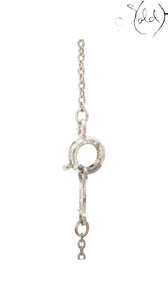 Sold Attire Mikimoto sterling silver necklace clasp detail showing the metal chain link and secure circular closure