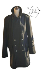 Supply Garments Black Coat - Sophisticated Outerwear, Detail view | Sold Attire