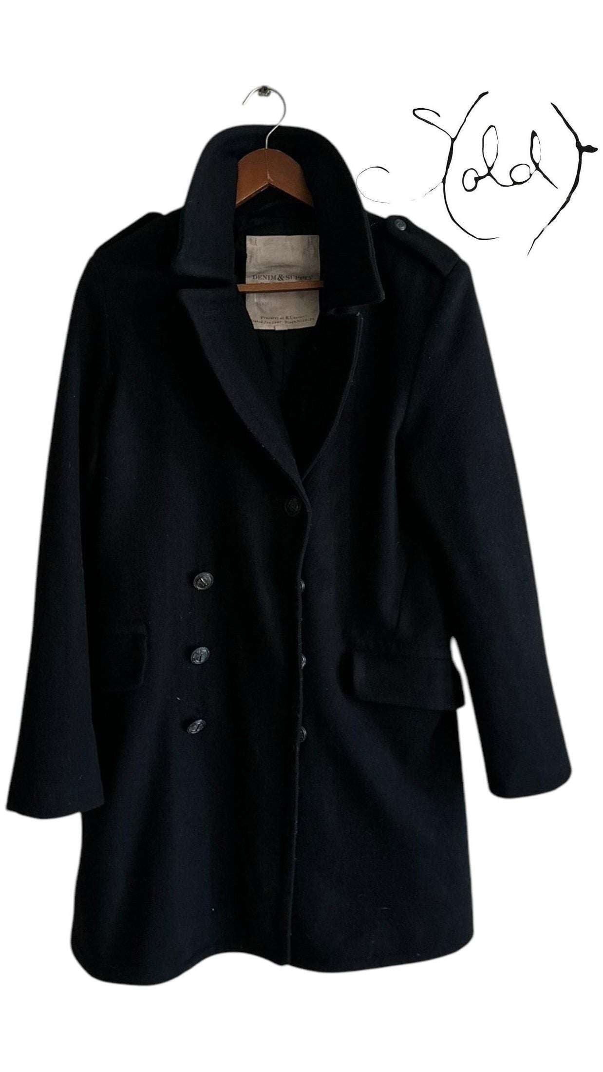 Supply Garments Black Coat - Sophisticated Outerwear - Sold Attire