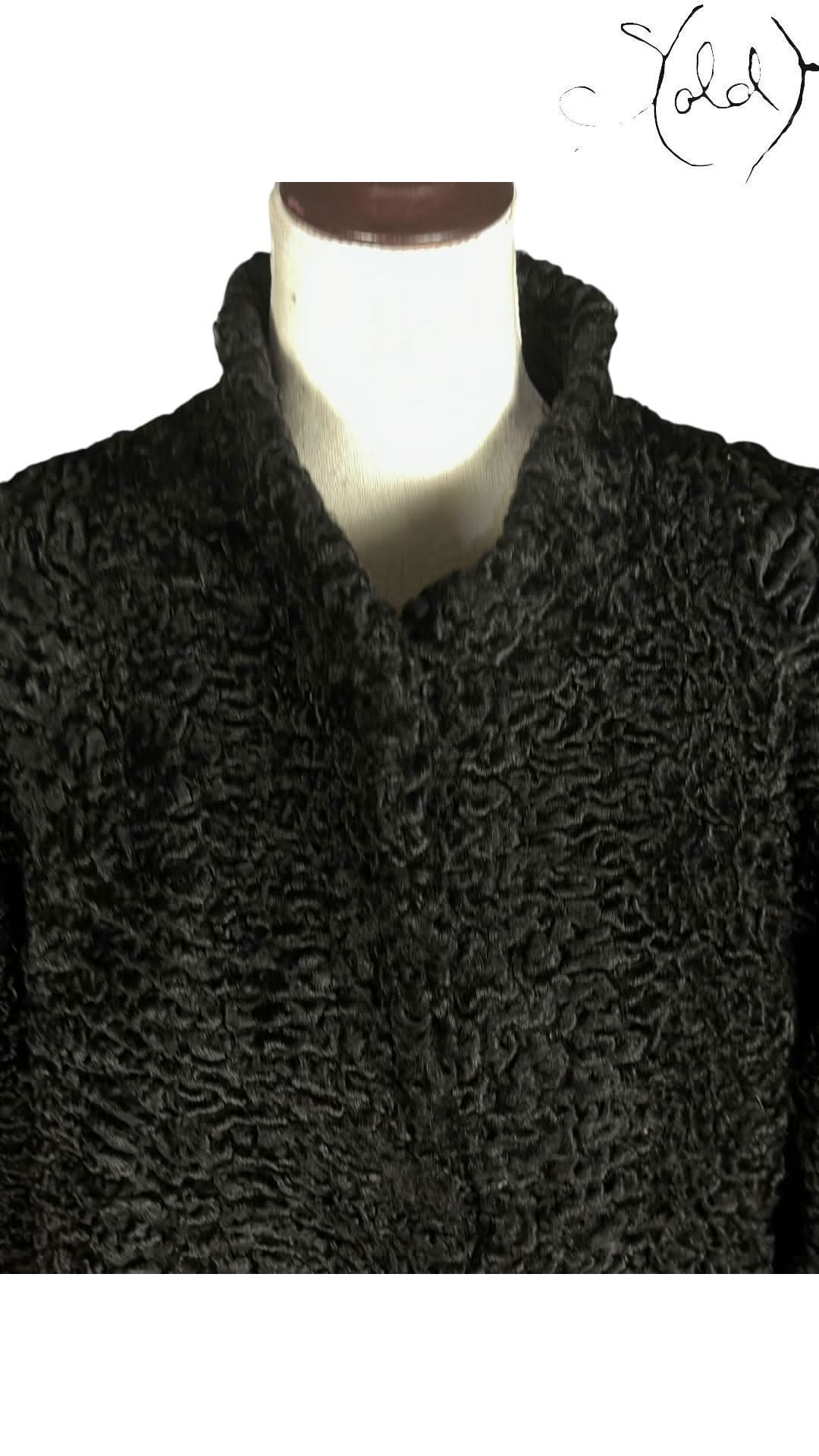 Swakara Persian Lamb Fur Jacket Swakara Persian Lamb Fur Jacket Black 1990s Size Medium | Sold Attire