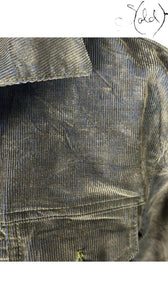 Thomas Burberry Corduroy Jacket Olive 2000s Size 42, Interior view | Sold Attire