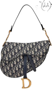 Christian Dior Oblique Saddle Bag – Medium Blue Jacquard, Authenticated Pre-Owned | Sold Attire