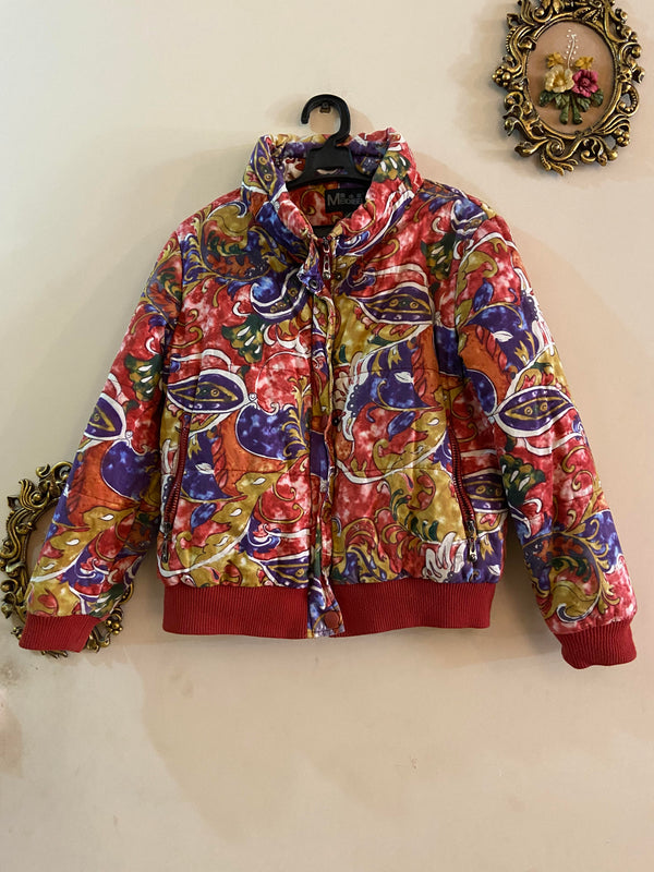 Vibrant Paisley Puffer Jacket