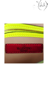 Valentino Garavani Rockstud yellow fluo wristlet clutch - view 6