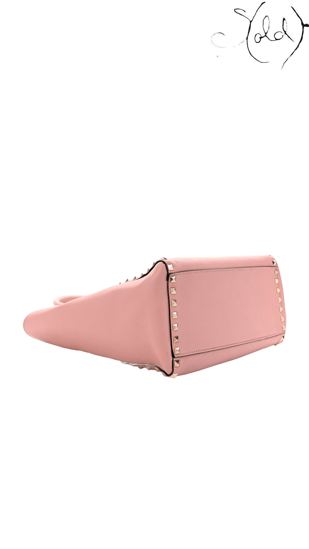 Valentino Garavani Rockstud Double Handle Tote Pop Gardenia — bag view 3