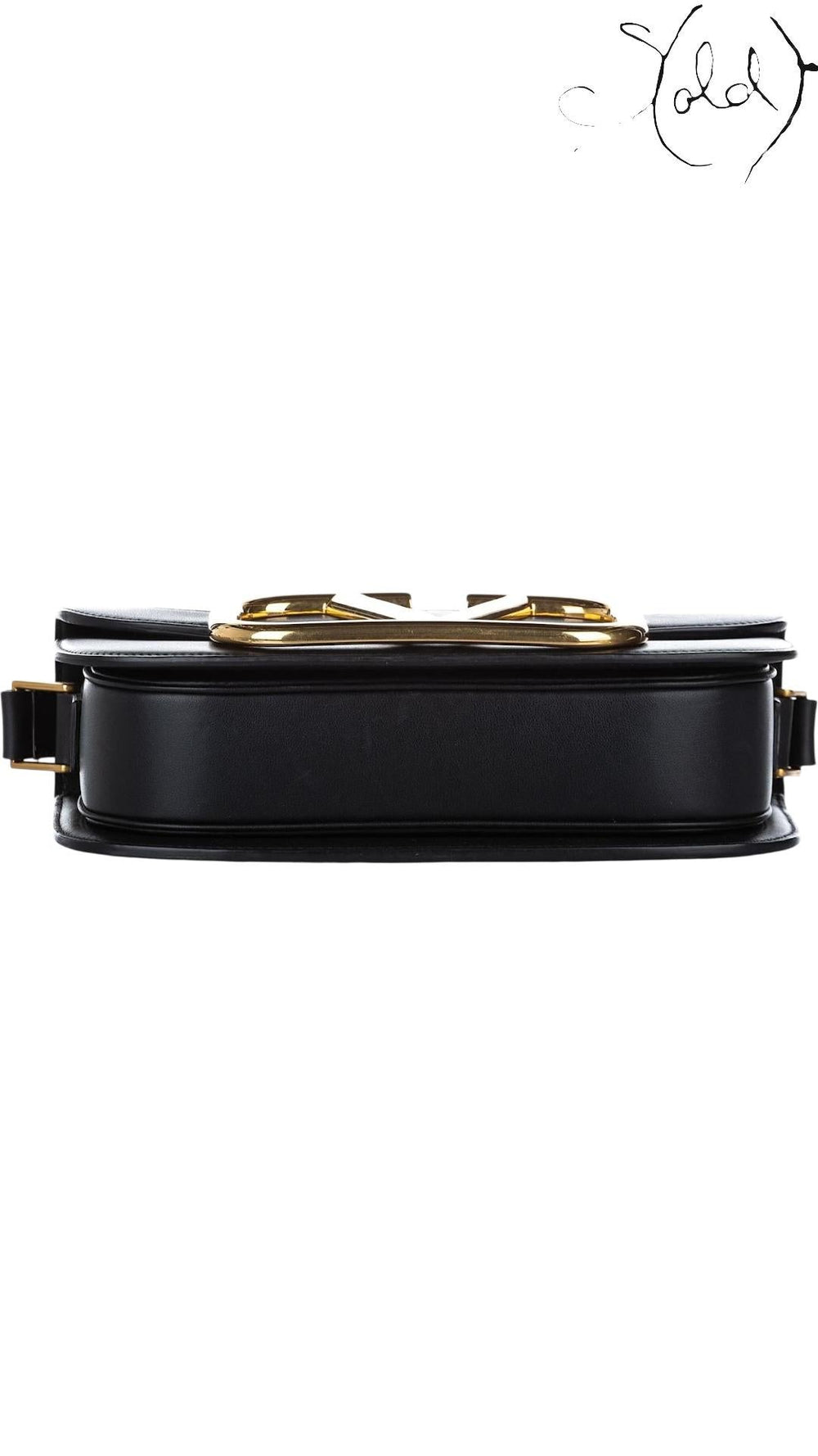 Valentino VRING Black Leather Crossbody, Hardware detail | Sold Attire
