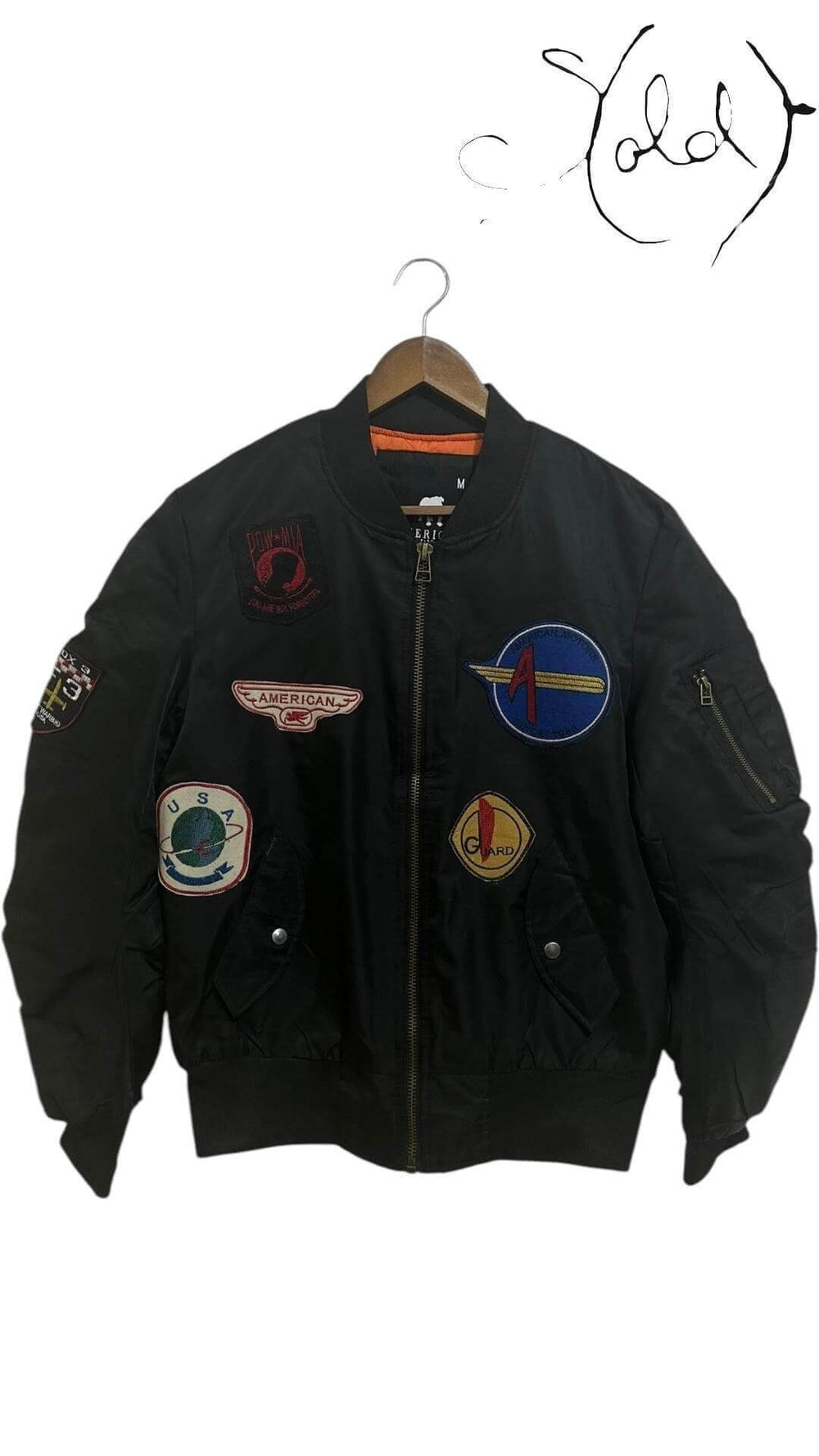 Vintage American Stitch Bomber – Military Streetwear Flex, Detail view | Sold Attire