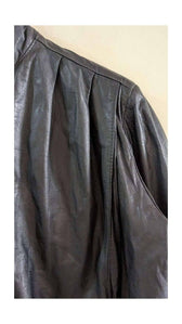 Vintage Black Leather Jacket - Minimalist Cool, Back view | Sold Attire