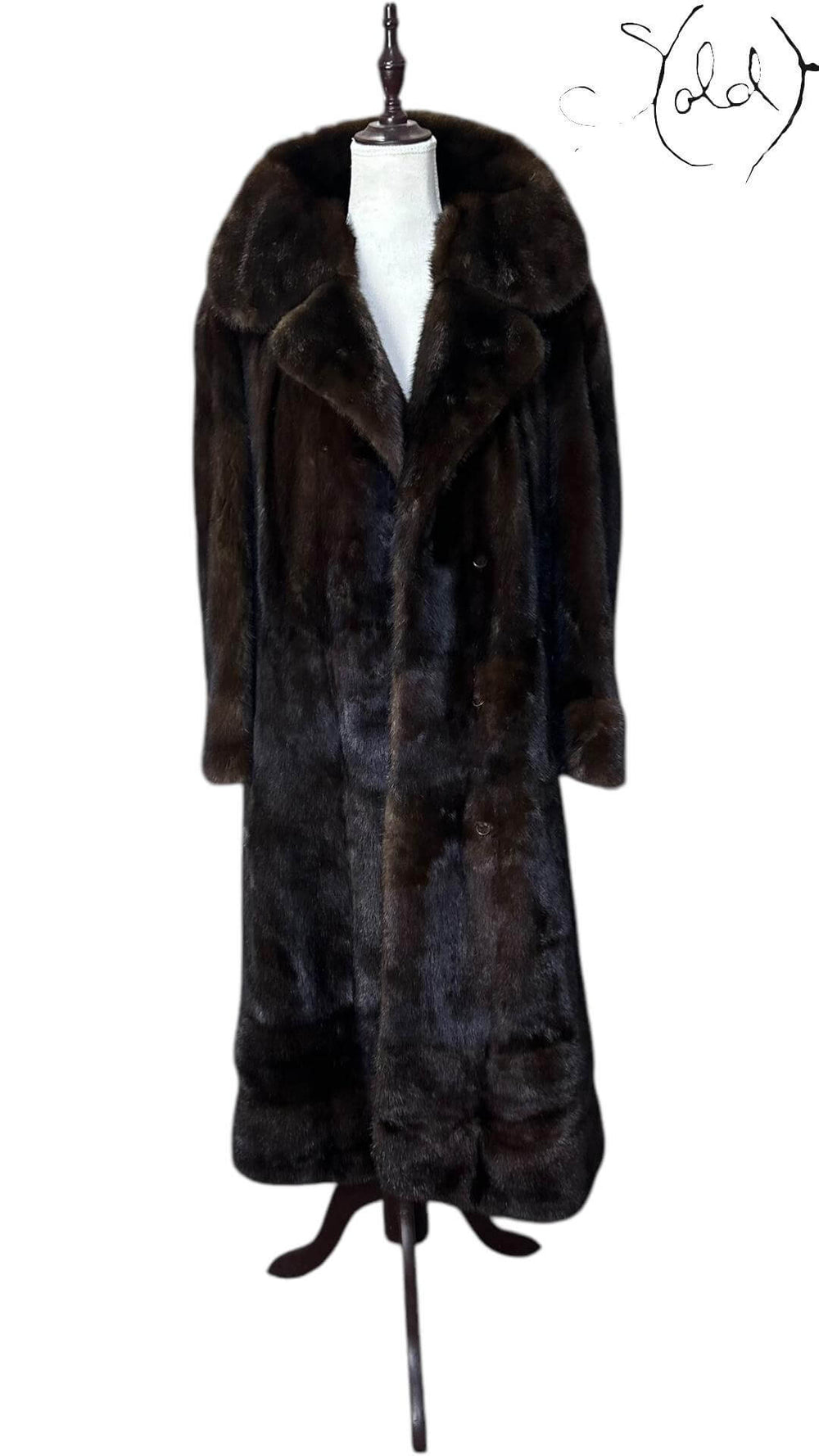 Vintage Full Mink Coat – Regal Warmth, Hardware detail | Sold Attire