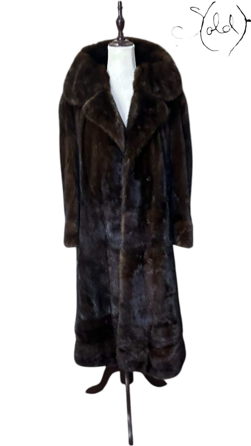 Vintage Full Mink Coat – Regal Warmth, Interior view | Sold Attire