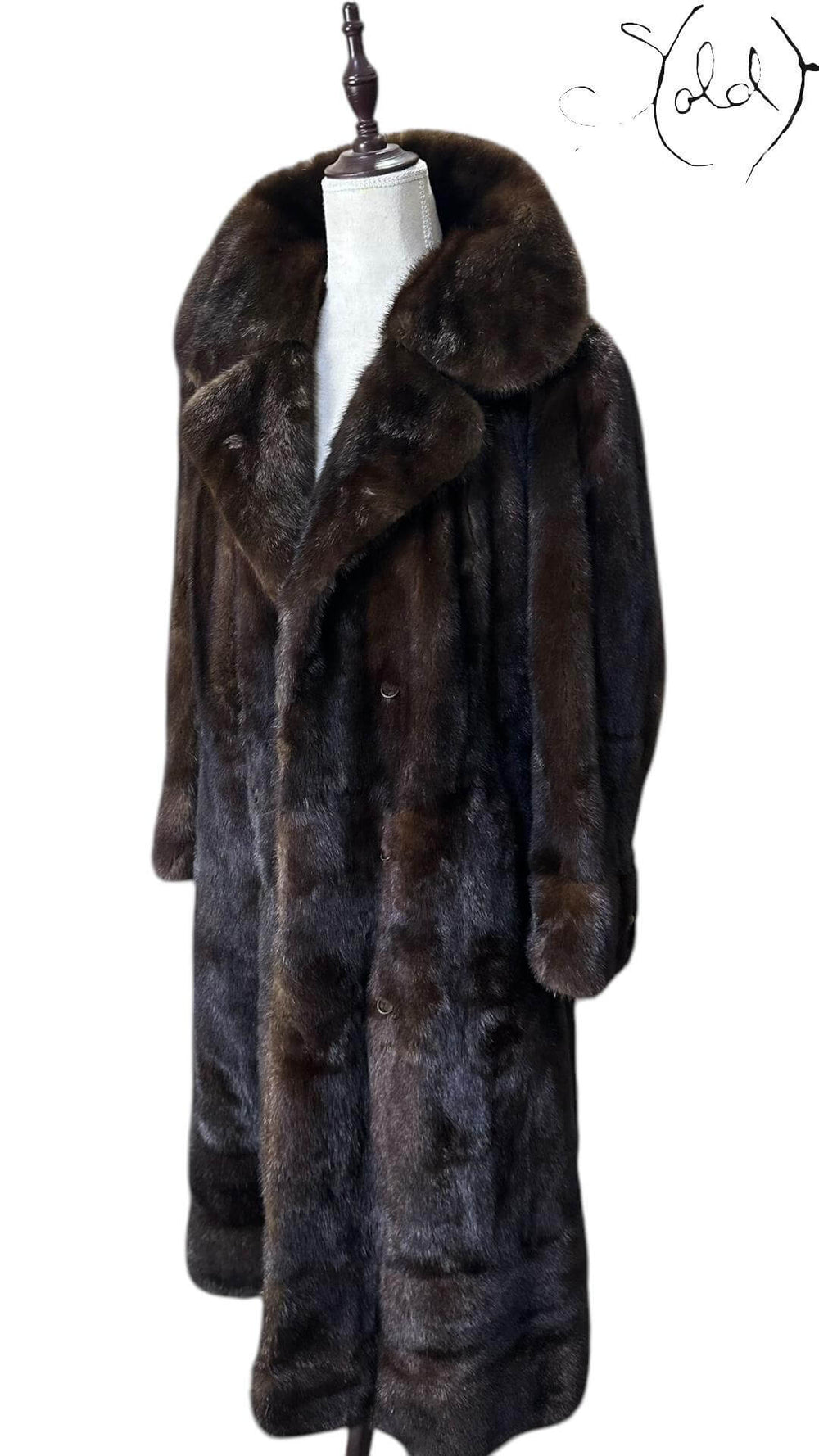 Vintage Full Mink Coat – Regal Warmth, Back view | Sold Attire