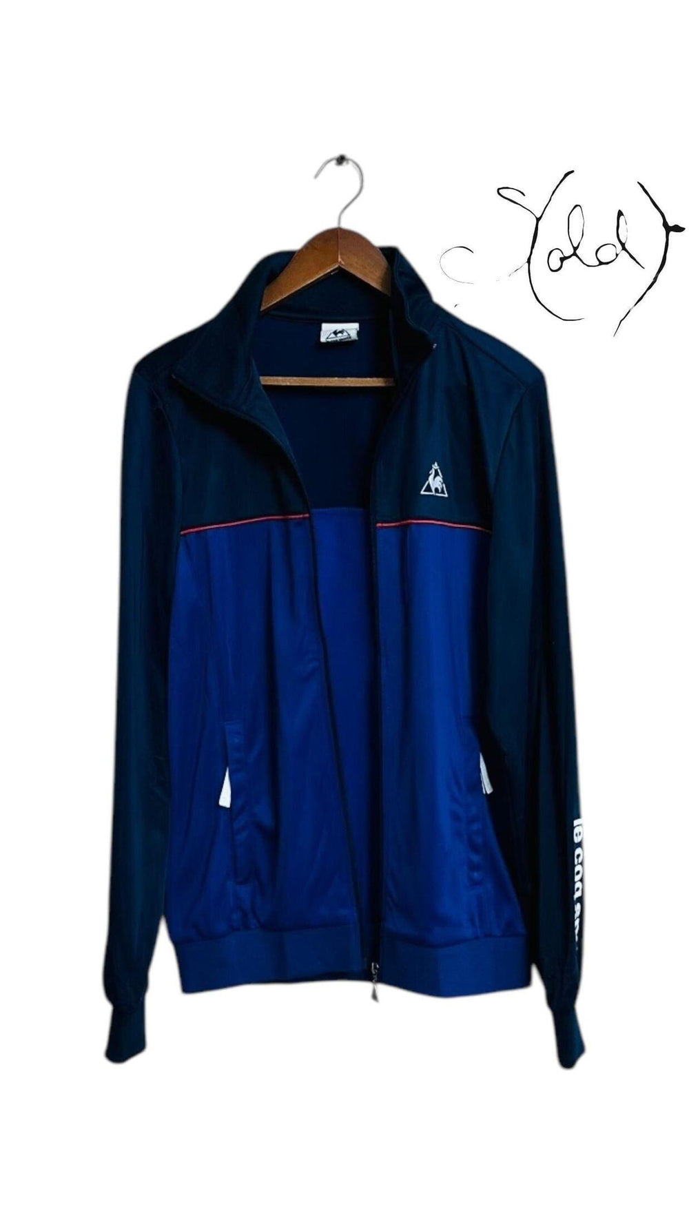 Vintage Le Coq Sportif Track Jacket – Classic French Style, Back view | Sold Attire