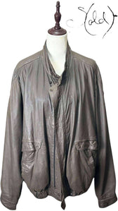 Vintage Leather Bomber Jacket – Streetwise Cool, Interior view | Sold Attire