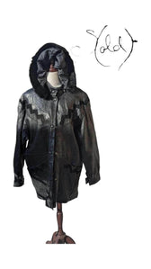 Vintage Leather Jacket – Real Fur Hood, Interior view | Sold Attire
