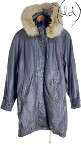 Vintage Leather Parka – Rugged Winter Essential, Back view | Sold Attire