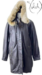 Vintage Leather Parka – Rugged Winter Essential, Detail view | Sold Attire