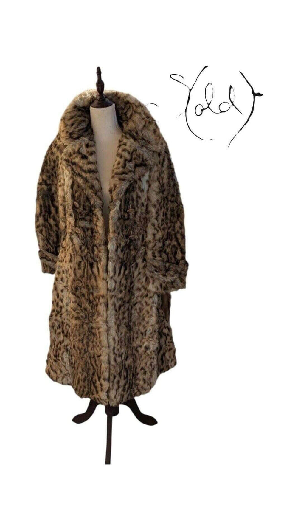 Vintage Leopard Print Faux Fur Coat - French Elegance, Interior view | Sold Attire