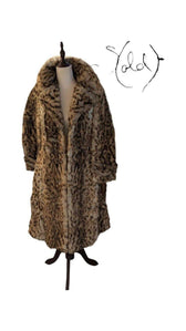 Vintage Leopard Print Faux Fur Coat - French Elegance, Interior view | Sold Attire