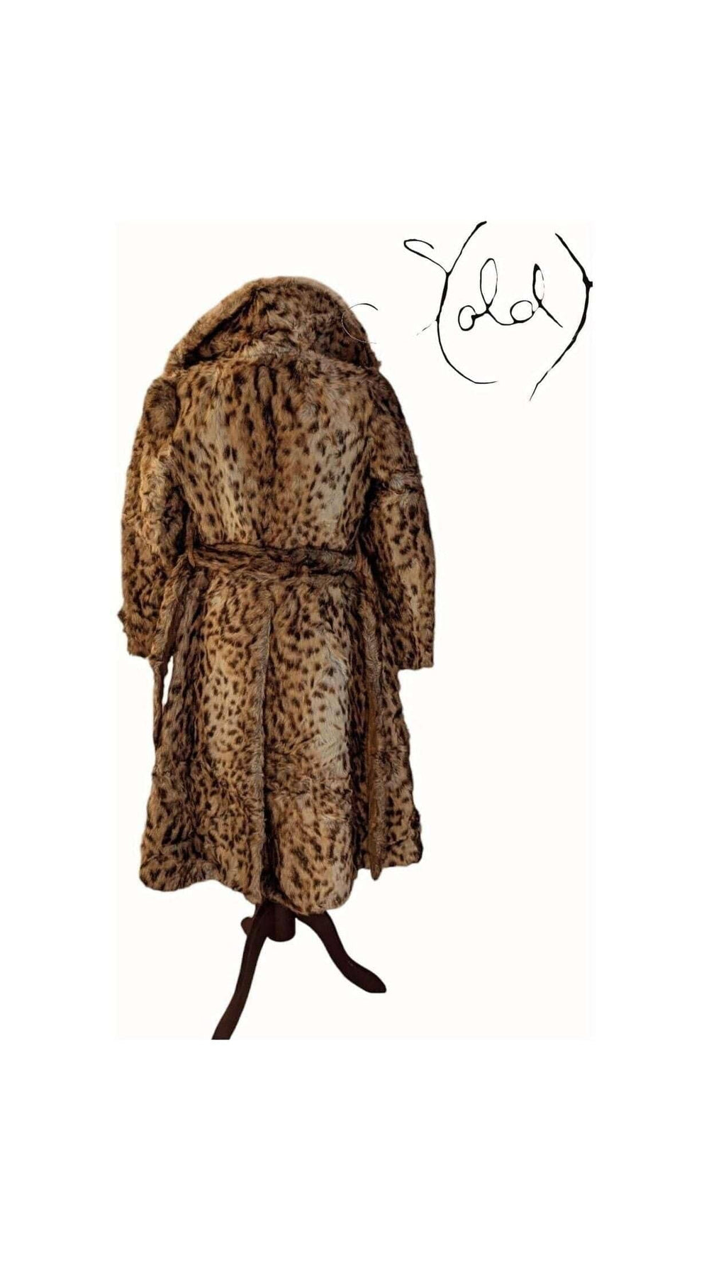 Vintage Leopard Print Faux Fur Coat - French Elegance, Back view | Sold Attire