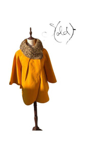 Vintage Mustard Cape – Old Money Elegance, Back view | Sold Attire