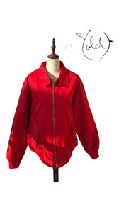 Vintage Red Harrington Jacket – Made in England, Detail view | Sold Attire