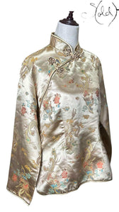 Vintage Silk Brocade Chinese Jacket – Old Money Opulence, Detail view | Sold Attire