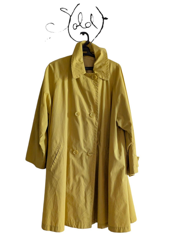 Vintage Yellow Double - Breasted Coat - Lightweight & Waterproof - Sold Attire