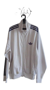 White Adidas Track Jacket – Retro Style, Interior view | Sold Attire