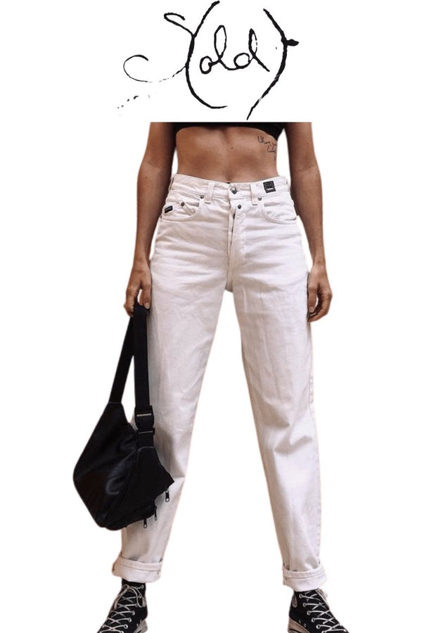 Vintage Versace White Denim Jeans - 90s Deadstock Treasure Trousers Sold Attire