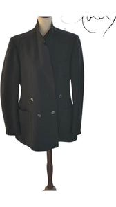 YSL Navy Blazer – Double-Breasted Elegance, Back view | Sold Attire