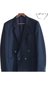 YSL Navy Blazer – Double-Breasted Elegance, Detail view | Sold Attire