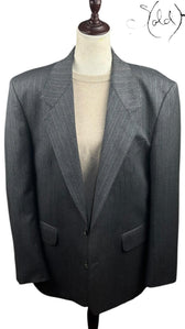 Yves Saint Laurent 1980s Pinstripe Blazer, Back view | Sold Attire