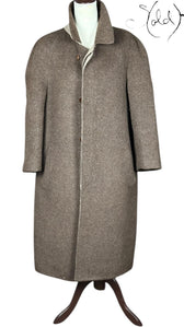 Yves Saint Laurent Alpaca Overcoat Taupe, Back view | Sold Attire