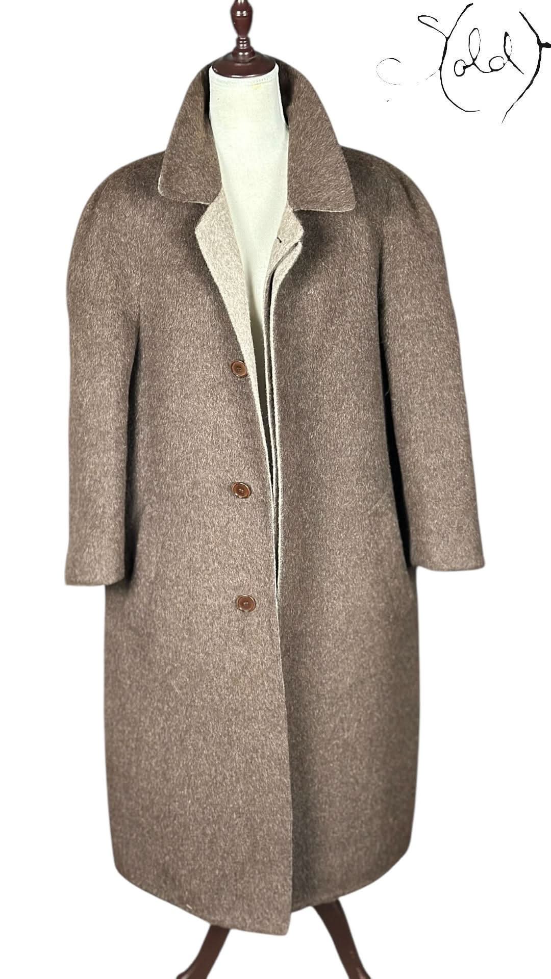 Yves Saint Laurent Coat variant_title Yves Saint Laurent Alpaca Overcoat Taupe | Sold Attire