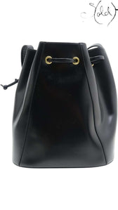 YVES SAINT LAURENT Medallion Bucket Bag – Black Leather, Back view | Sold Attire