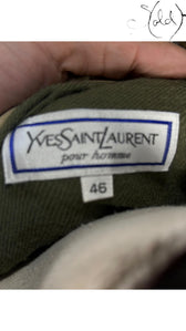 Yves Saint Laurent pour Homme Khaki Trench Coat, Interior view | Sold Attire