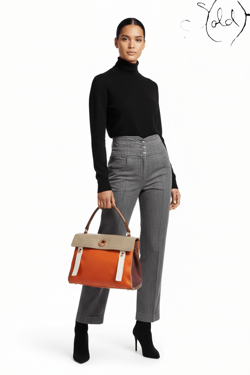 Yves Saint Laurent Tri-Color Large Muse Two Purple Orange Brown 2000s, Base view | Sold Attire