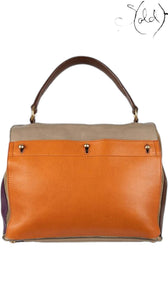 Yves Saint Laurent Tri-Color Large Muse Two Purple Orange Brown 2000s, Back view | Sold Attire