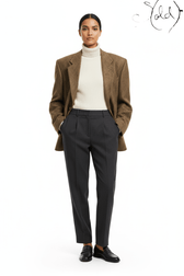 Yves Saint Laurent Wool Houndstooth Blazer Brown 1980s Size 50, Close-up | Sold Attire