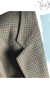 Yves Saint Laurent Wool Houndstooth Blazer Brown 1980s Size 50, Hardware detail | Sold Attire