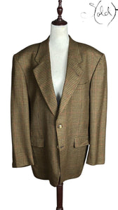 Yves Saint Laurent Wool Houndstooth Blazer Brown 1980s Size 50, Authenticated Pre-Owned | Sold Attire