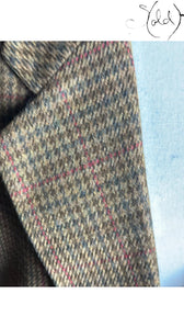 Yves Saint Laurent Wool Houndstooth Blazer Brown 1980s Size 50, Interior view | Sold Attire