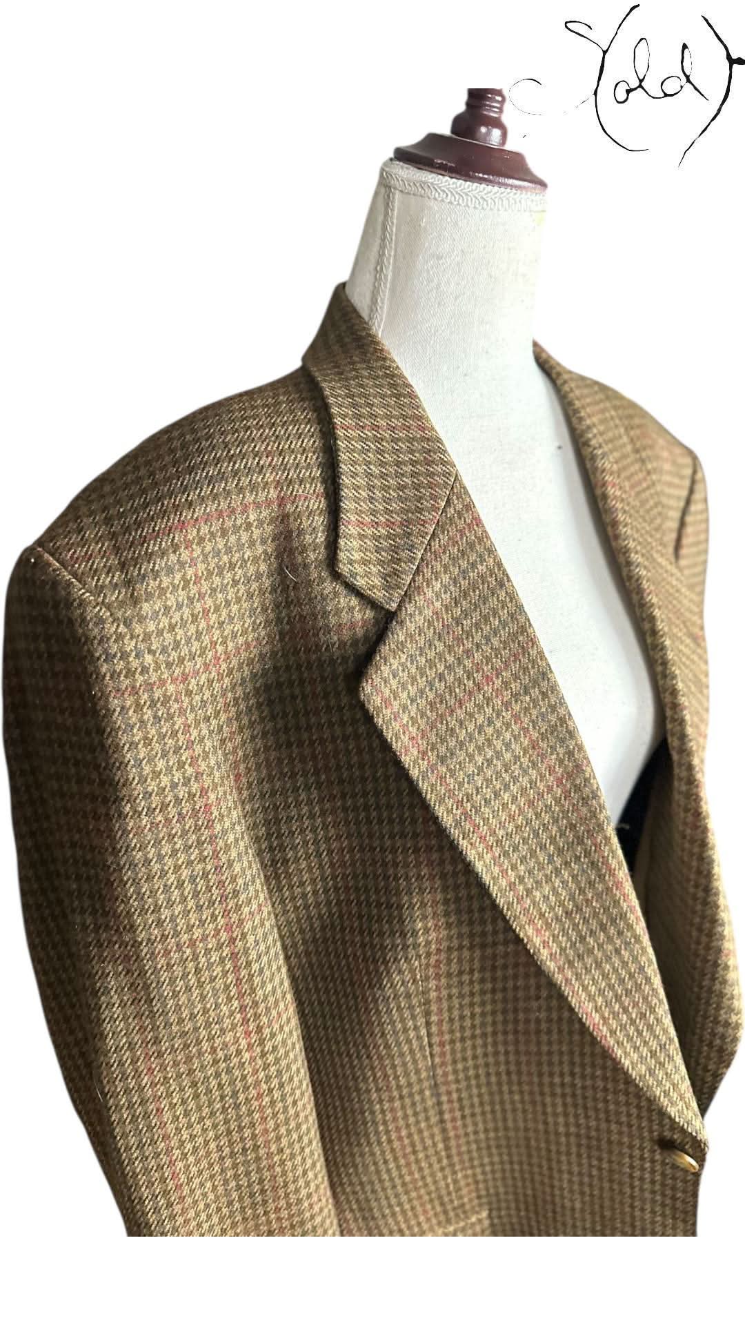 Yves Saint Laurent Wool Blazer Yves Saint Laurent Wool Houndstooth Blazer Brown 1980s Size 50 | Sold Attire